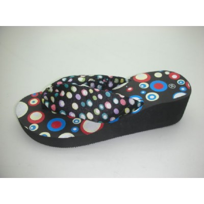 Colorful Insole Wedge Heel Slipper of Women